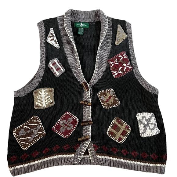 Hunt Club Patchwork Vest Sz M - Picture 2 of 5